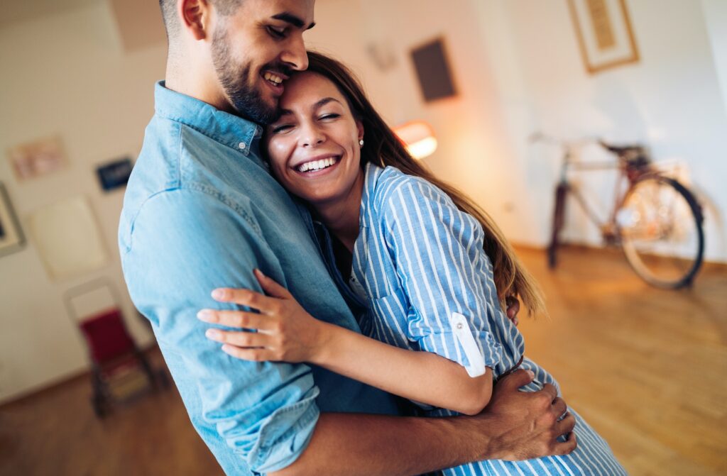 Beautiful couple hugging